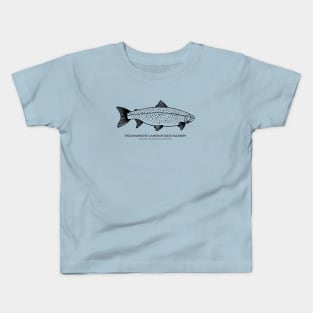 Landlocked Salmon with Common and Scientific Name - fish design Kids T-Shirt